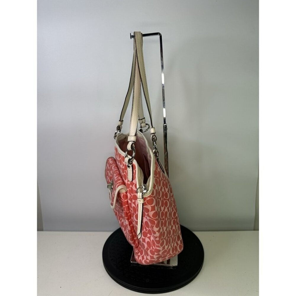 Coach Leather Two Tone Handbag/Purse Turn Lock Pink No Tag - Picture 2 of 10